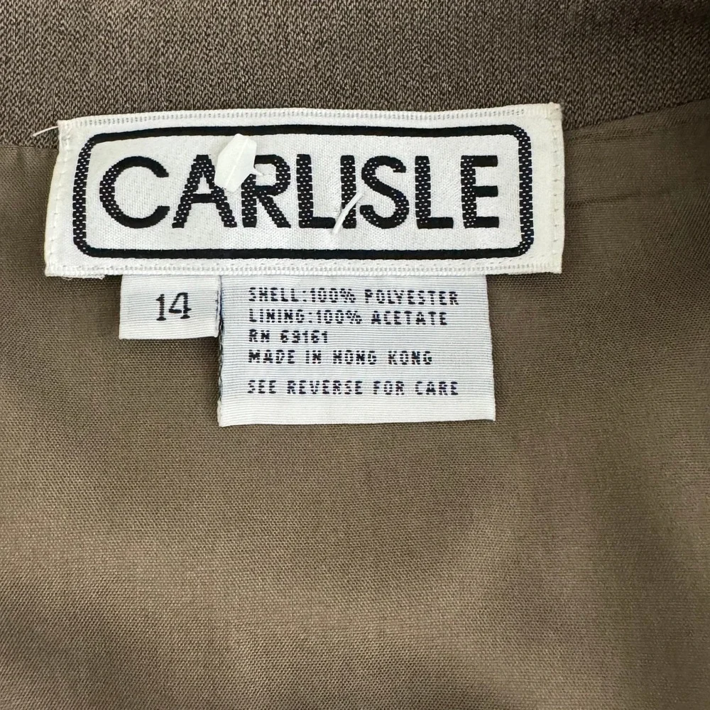Vintage Carlisle Brown‎ Blazer tie back Size 14